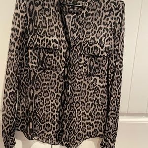 BCBGMAXAZRIA Anderson Leopard Print  Blouse